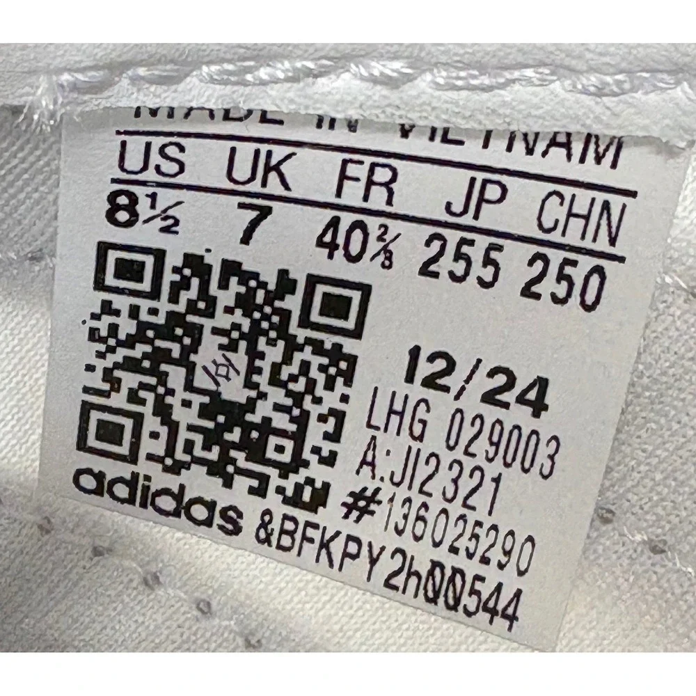 Adidas Women's White Silver Stripes Low Top Sneakers Shoes Size 8.5